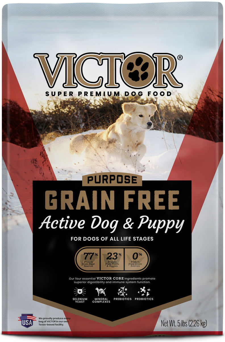 Victor  Grain Free Active Dog & Puppy Food - Beef, Pork & Fish - 5 lbs