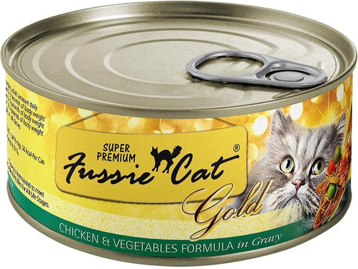 Fussie Cat Super Premium Chicken & Vegetables in Gravy Canned Cat Food, 2.8 oz.
