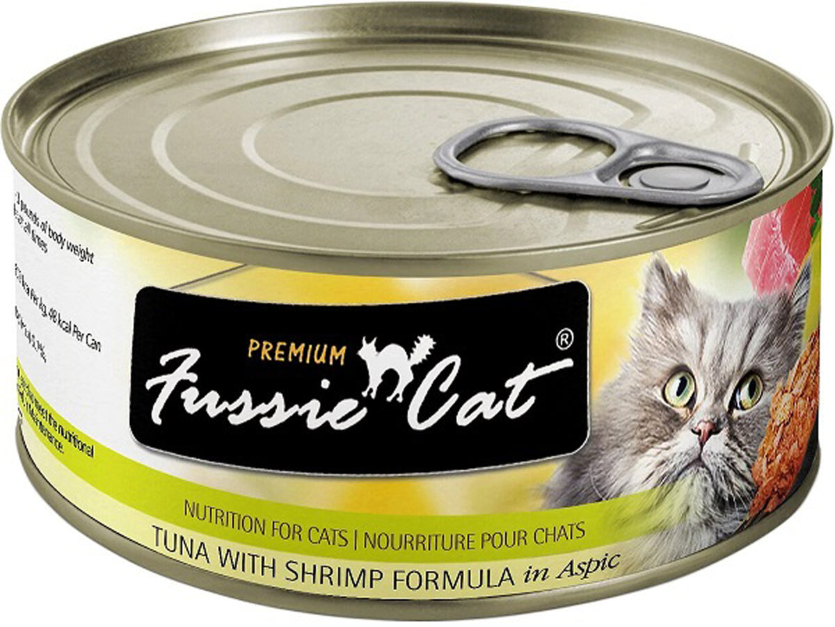Fussie Cat Premium Tuna with Shrimp Canned Cat Food, 2.8 oz.