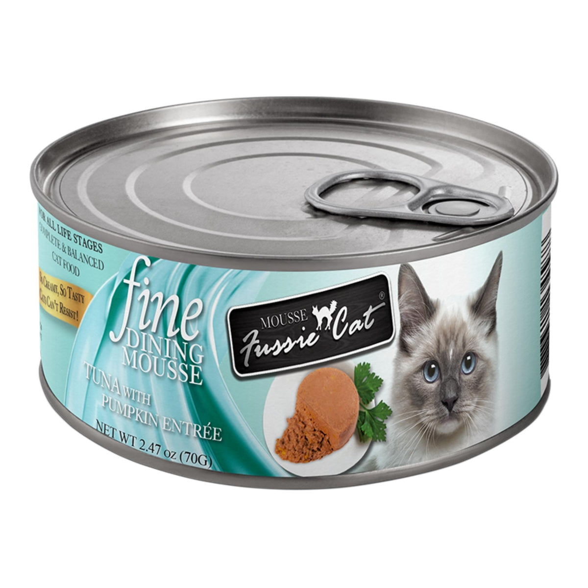 Fussie Cat Fine Dining Mousse Tuna with Pumpkin Canned Cat Food, 2.5 oz.