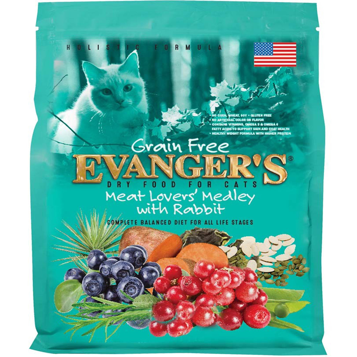 Evanger's Meat Lover's Medley Rabbit Flavor Dry Cat Food, 4.4 lbs.