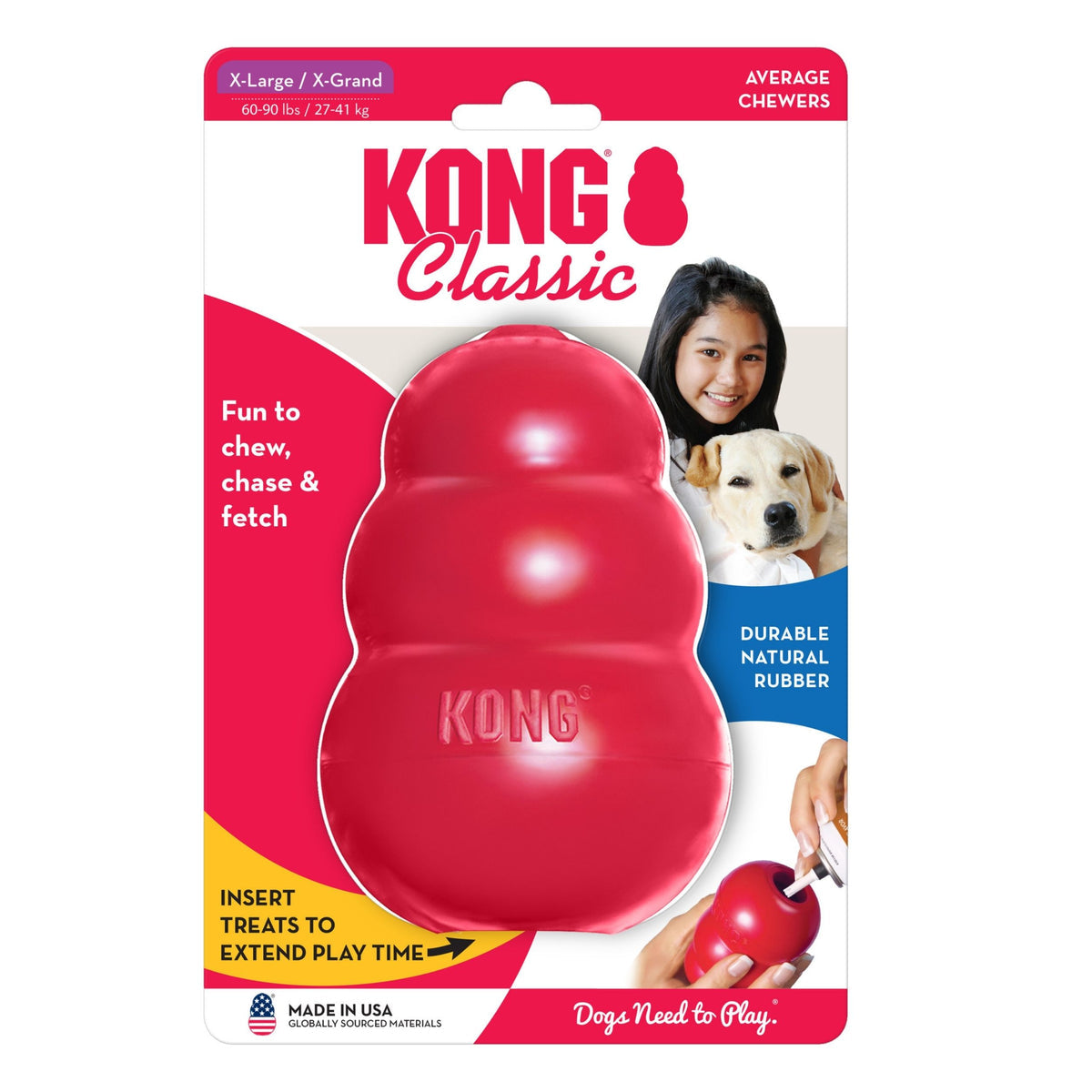 Kong Classic Rubber Dog Toy Xl For Average Chewers