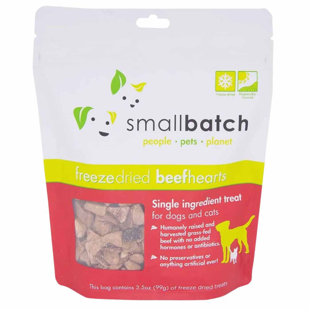 Small Batch Pets Beef Hearts Freeze Dried Dog Treats 3.5 oz