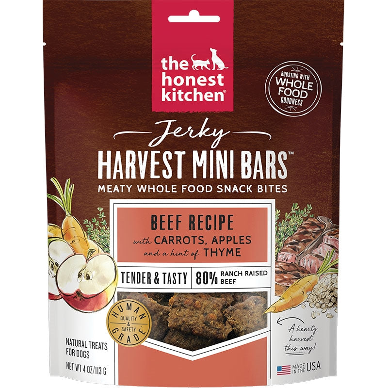The Honest Kitchen Beef Jerky Mini Bars Dog Treats, 4 oz.