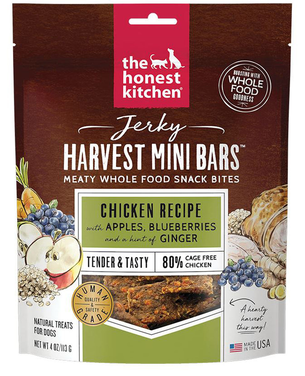 The Honest Kitchen Jerky Harvest Mini Bars Dog Treats, 4 oz.