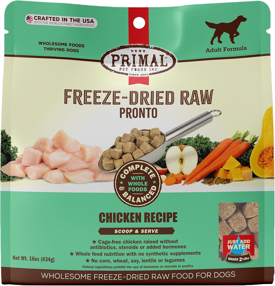 Primal Chicken Formula Freeze-Dried Pronto Dog Food, 16 oz.