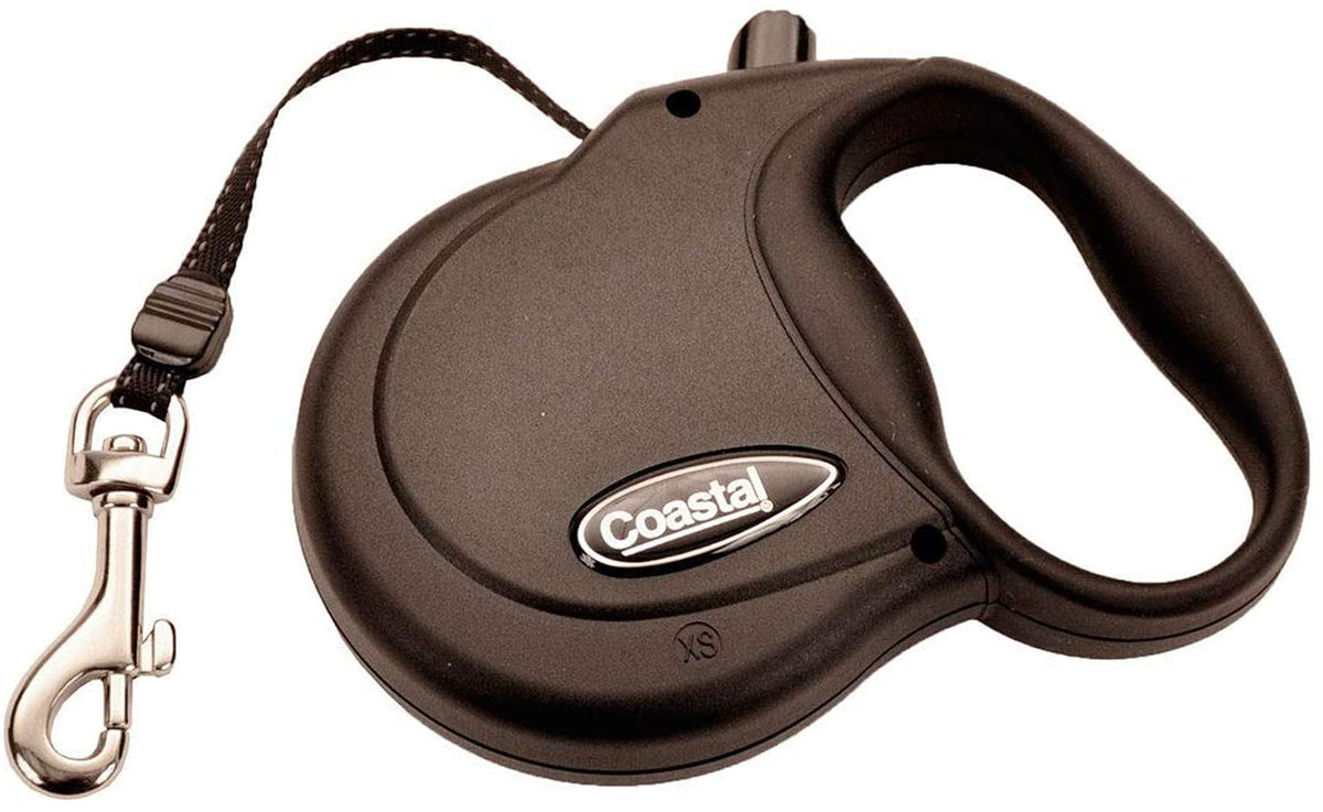 Coastal Power Walker Retractable Dog Leash Black, XS