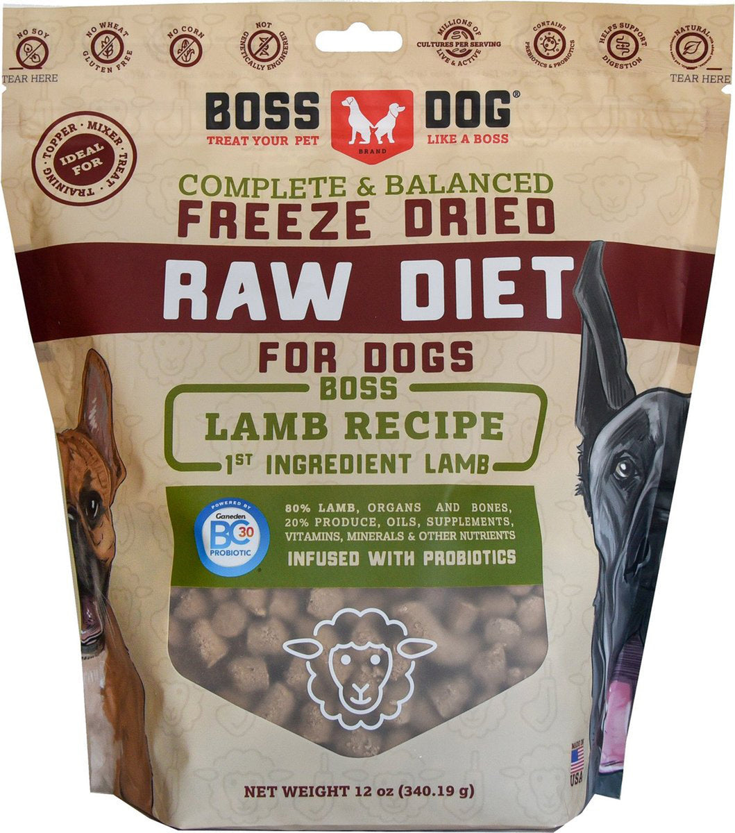 Boss Dog Lamb Recipe Freeze Dried Raw Diet, 12 oz