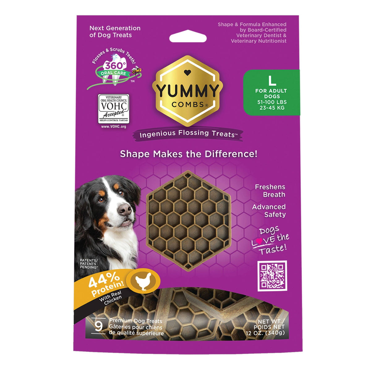 Yummy Combs Large Dog Dental Treats, 12 oz. (9 Count)