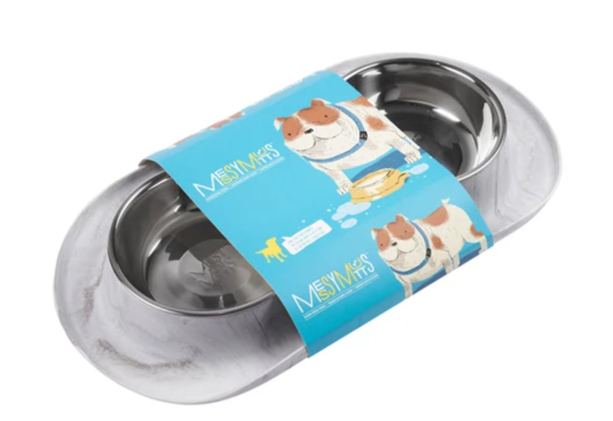 Messy Mutts Large Silicone Dog Feeder Marble, 20.25 x 11 in.