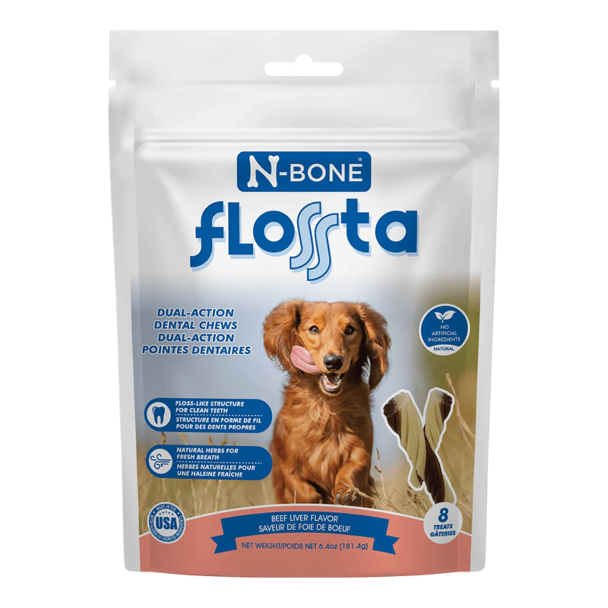 N-Bone Flossta Beef Liver Dental Dog Treats, 6.4 oz.
