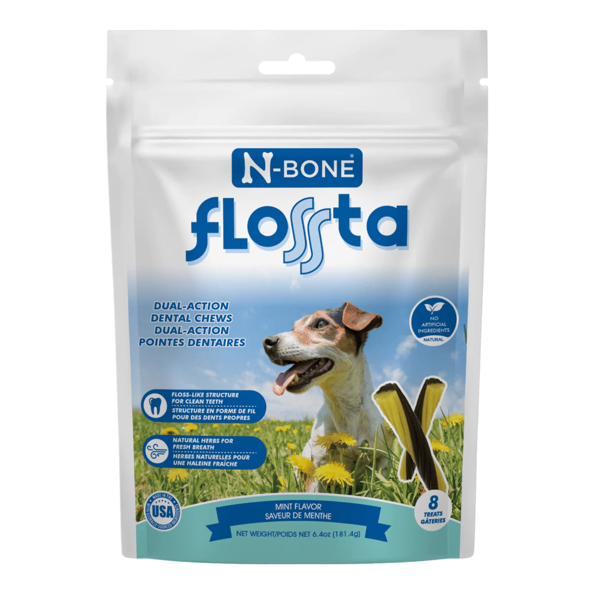 N-Bone Flossta Mint Dental Dog Treats (8 Count)