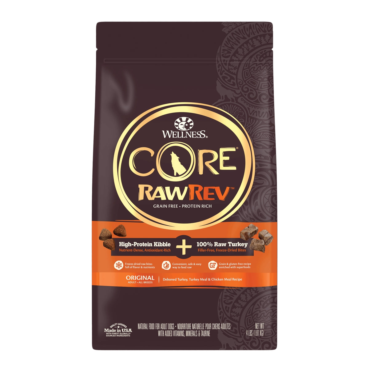 Wellness CORE+ High Protein Grain-Free Dry Dog Food, 4 lbs.