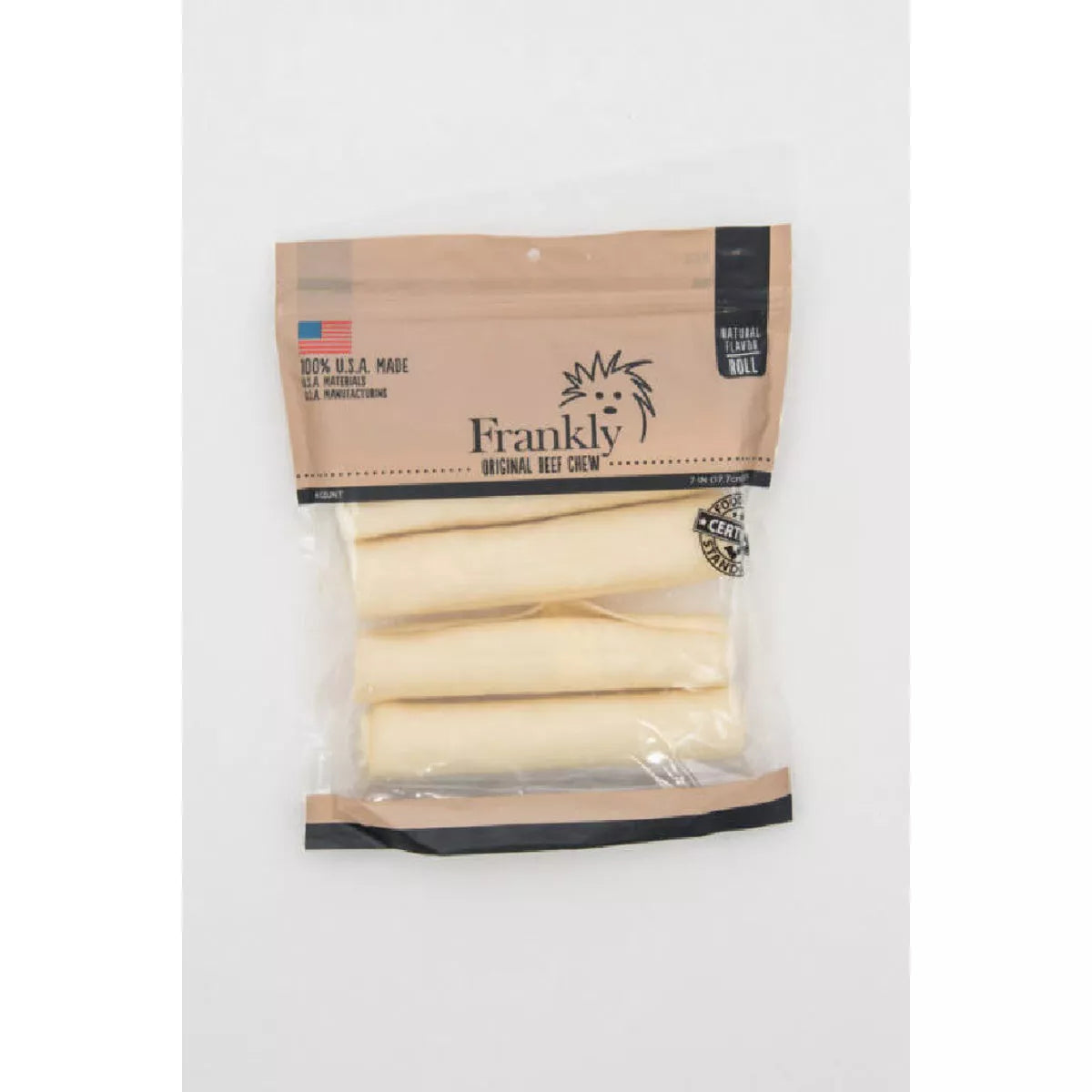 Frankly Pet Beef Rawhides For Dogs 4 Retriever Rolls in Pack