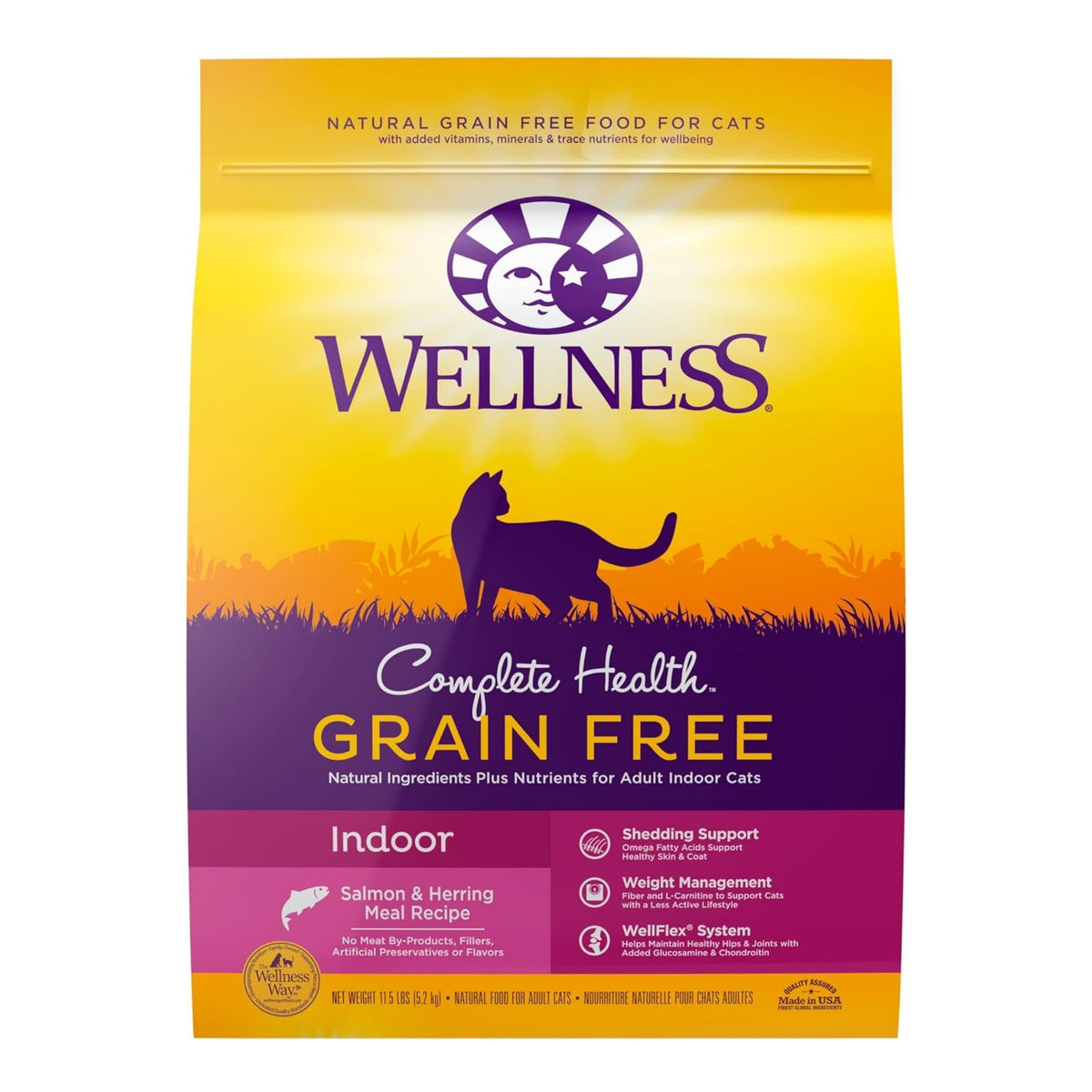 Wellness Complete Health Grain-Free Salmon & Herring Indoor Dry Cat Food, 11.5 lbs.