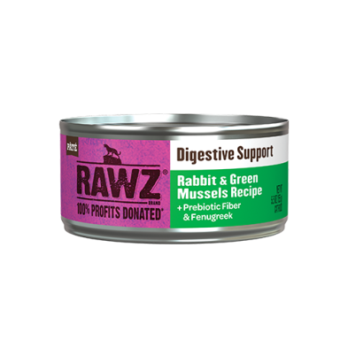 Rawz Digestive Support Rabbit & Green Mussel Wet Cat Food, 5.5 oz.