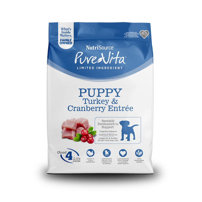 NutriSource PureVita Puppy Turkey & Cranberry Dry Dog Food