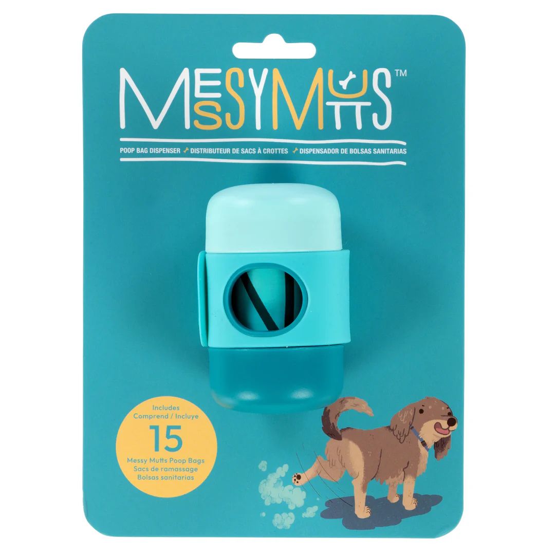 Messy Mutts Bio-Recycle Teal Pet Waste Bags, 240 Count (16 Refill Rolls)