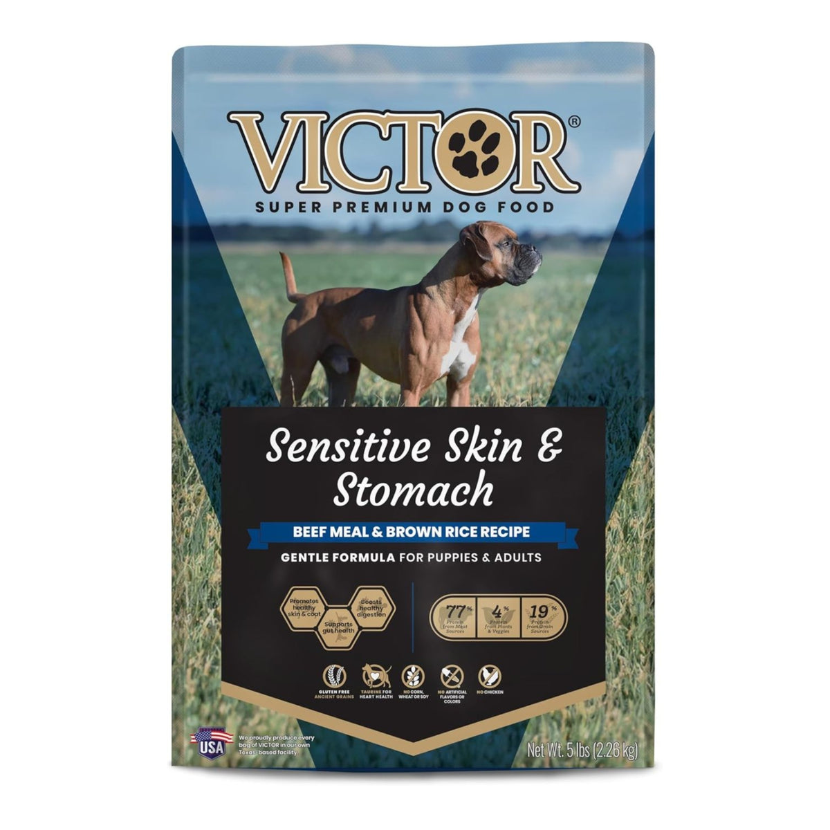 Victor Super Premium Dog Food Sensitive Skin & Stomach Beef & Brown Rice 5 lb