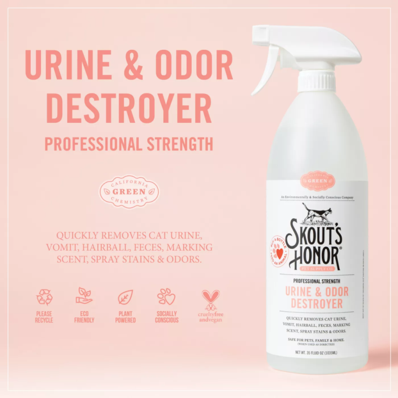 Skout's Honor Cat Bed Odor & Stain Remover, 35 oz.
