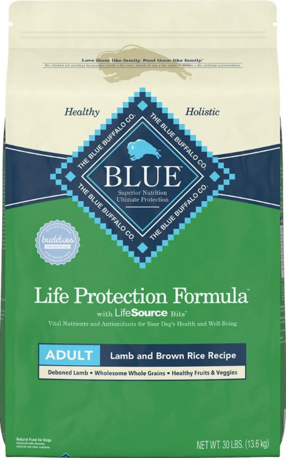 Blue Buffalo Adult Lamb & Brown Rice Dry Dog Food, 15 lbs.