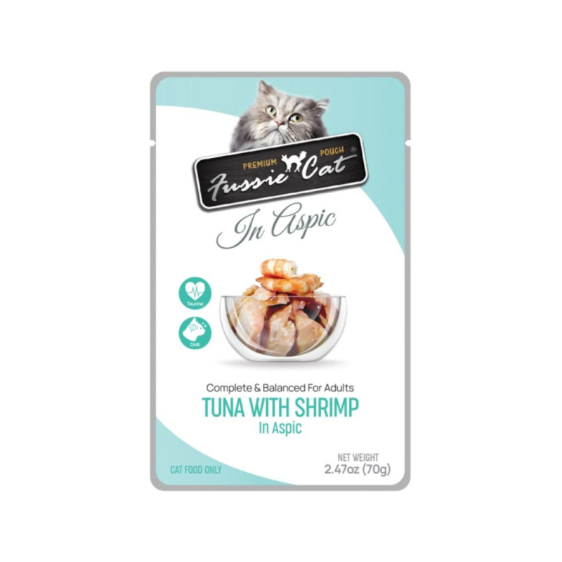 Fussie Cat Premium Tuna with Shrimp in Aspic Cat Food Pouch