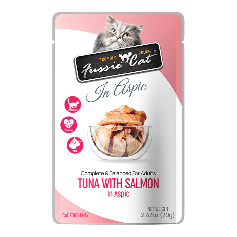Fussie Cat Premium Tuna with Salmon in Aspic Canned Cat Food, 2.5 oz.