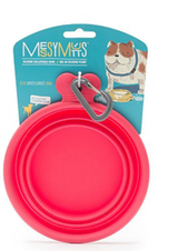 Messy Mutts Red Collapsible Silicone Dog Bowl, 3 Cups