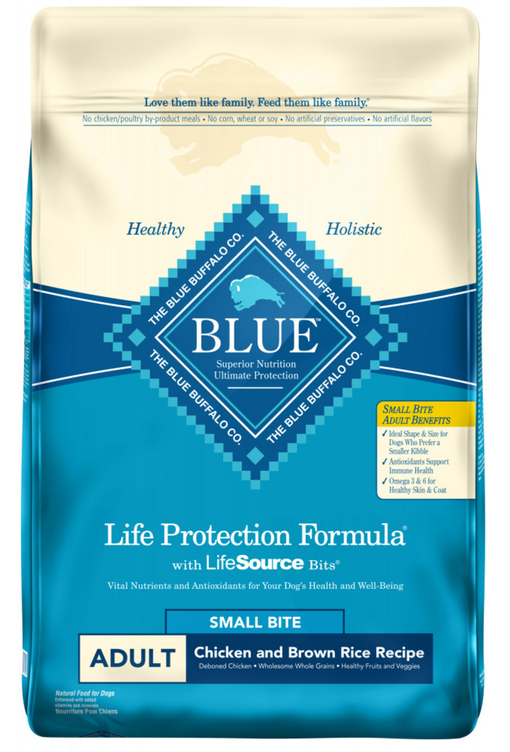 Blue Buffalo Adult Small Bite Chicken & Brown Rice Dry Dog Food, 30 lbs.
