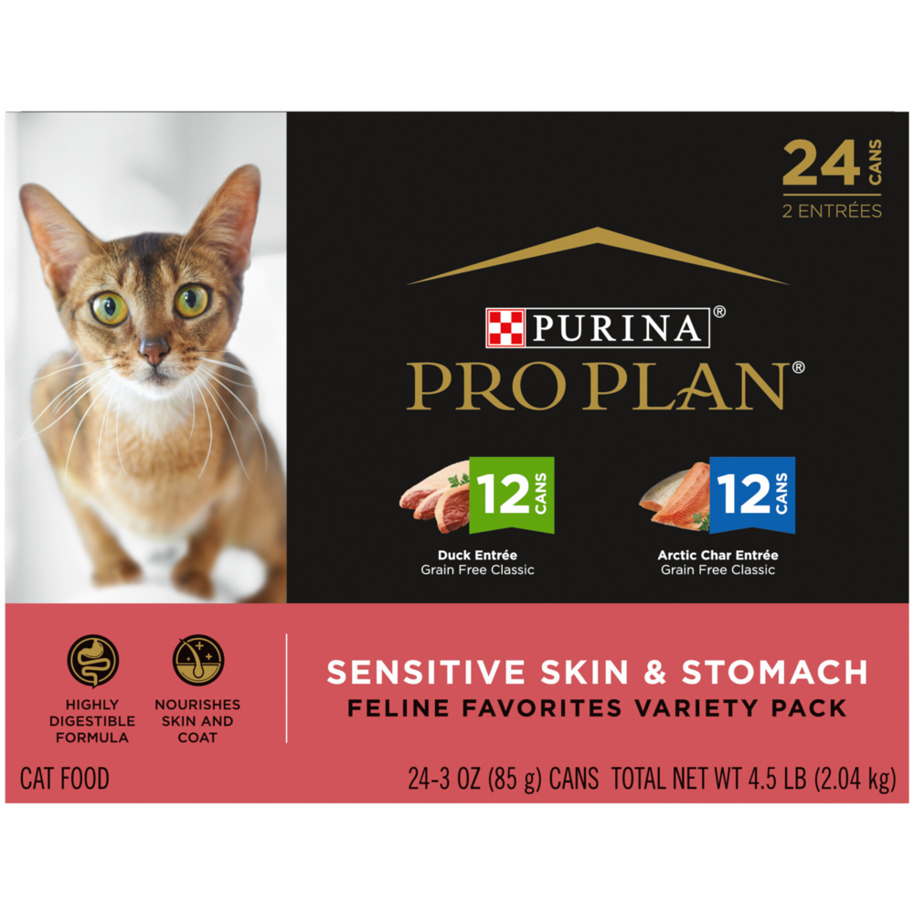 Purina Pro Plan Sensitive Skin & Stomach Wet Cat Food, 4.5 lbs.