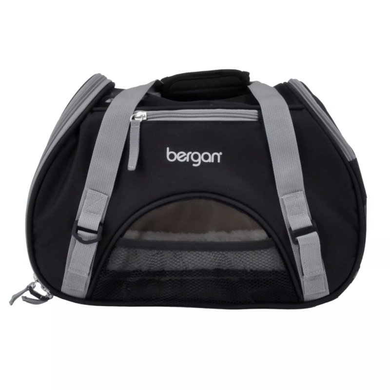 Bergan Comfort Pet Carrier Black & Grey, 16 x 8 x 11 in.