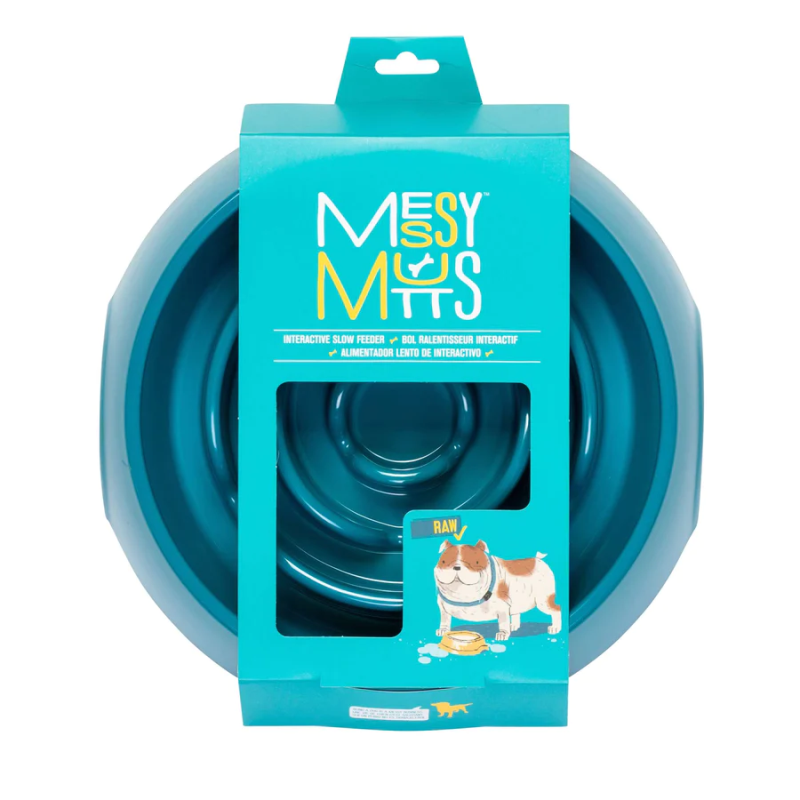 Messy Mutts Slow Feeder for Dogs Blue, 3 Cups