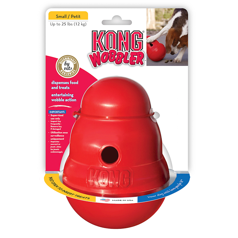 KONG Wobbler Food-Dispensing Dog Toy, Small (Up to 20 lbs.)