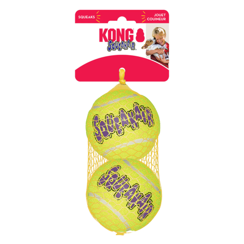 KONG SqueakAir Tennis Balls Dog Toy, Large (2 Count)