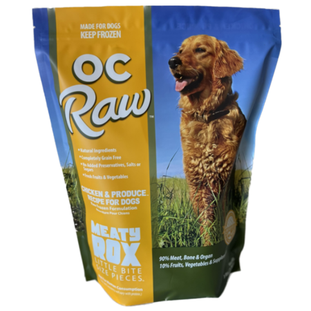 OC Raw Dog Food Frozen Meaty Rox Chicken & Produce Recipe 3lb