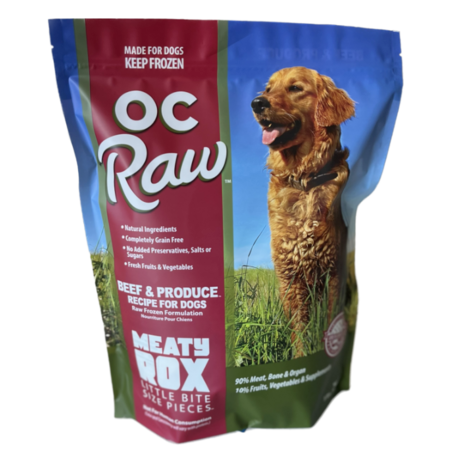 OC Raw Beef & Produce Meaty Rox Raw Frozen Dog Food, 3 lbs.