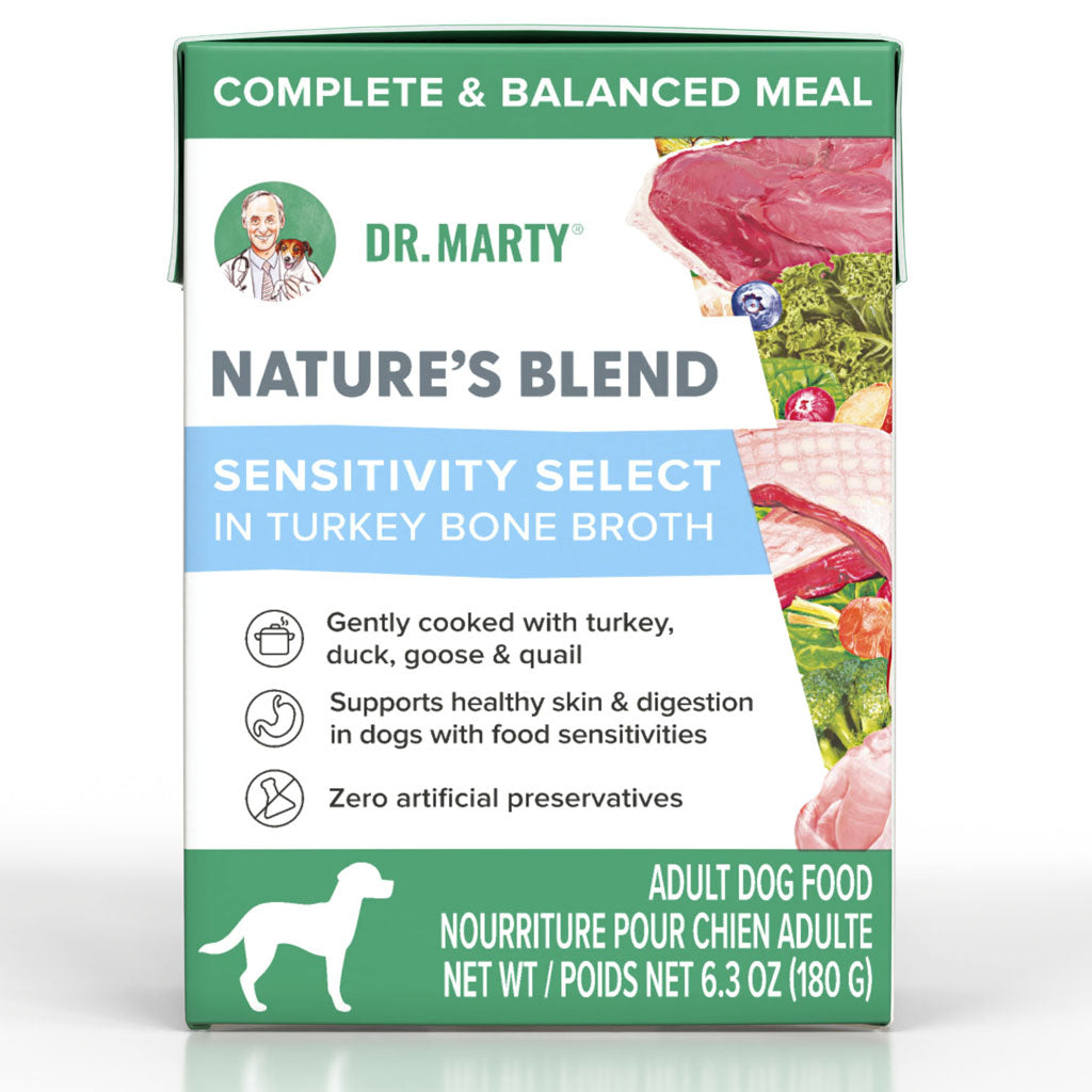 Dr. Marty Nature's Blend Sensitivity Select Turkey Broth Wet Dog Food, 6.3 oz.