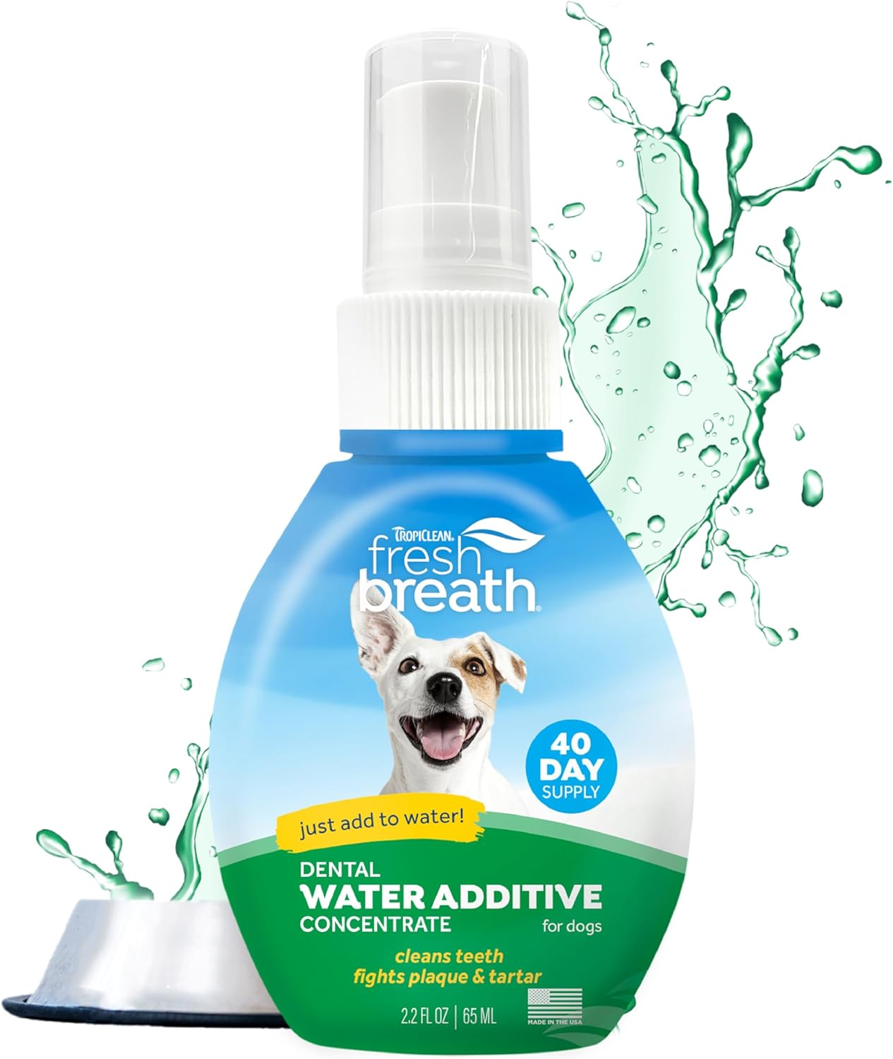 TropiClean Fresh Breath Oral Care Drops for Dogs, 2 oz.