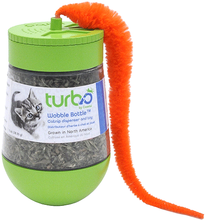 Turbo Wobble Bottle Cat Toy with Catnip, Small