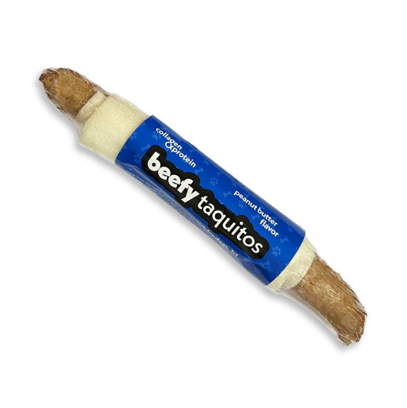 Frankly Peanut Butter Beef Taquito Dog Chew, 7 in.