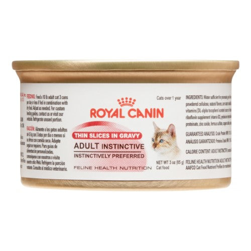 Royal Canin Feline Health Nutrition Adult Instinctive Thin Slices in Gravy Wet Cat Food, 3 oz.