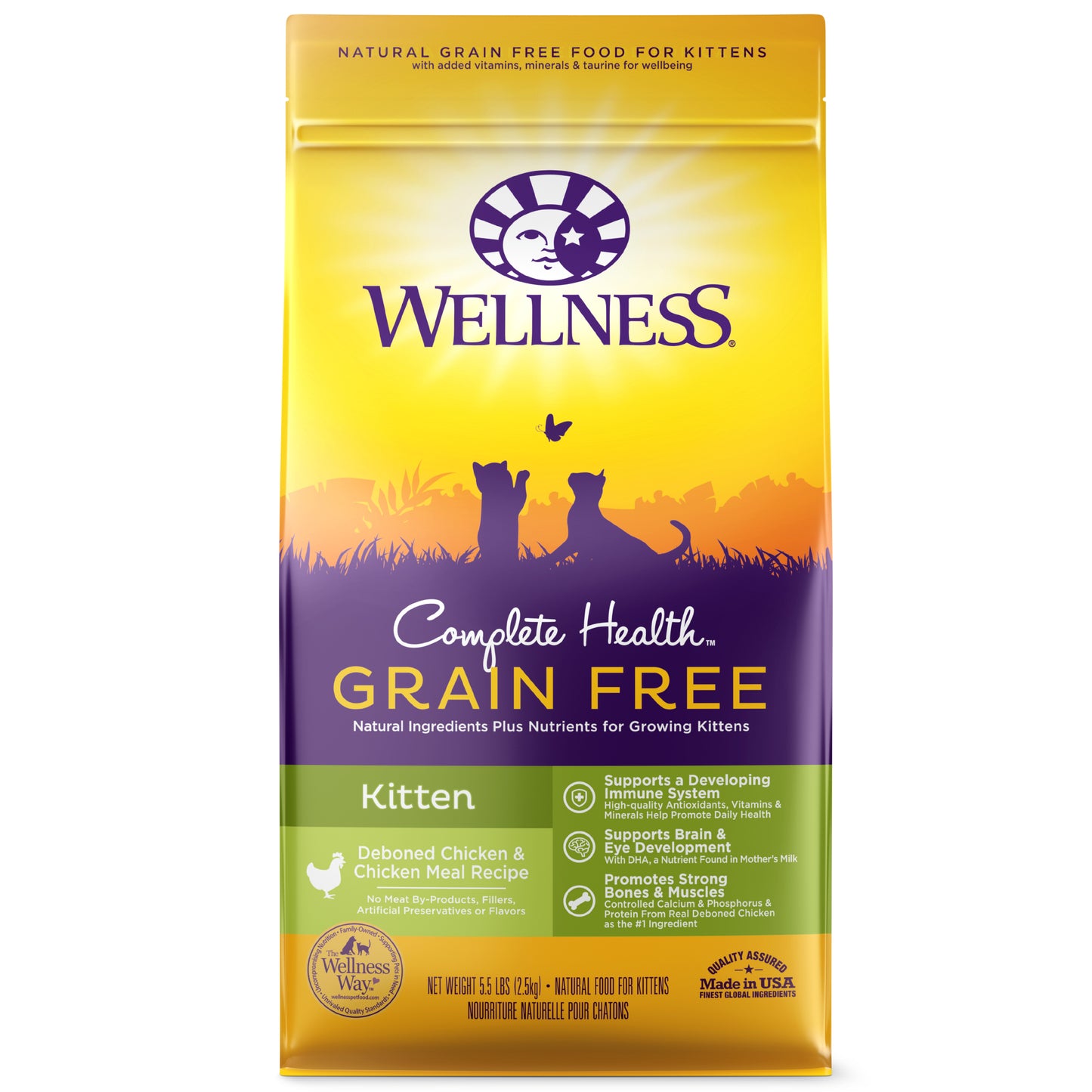 Wellness Complete Health Grain-Free Chicken & Chicken Recipe Dry Kitten Food, 5.5 lbs.
