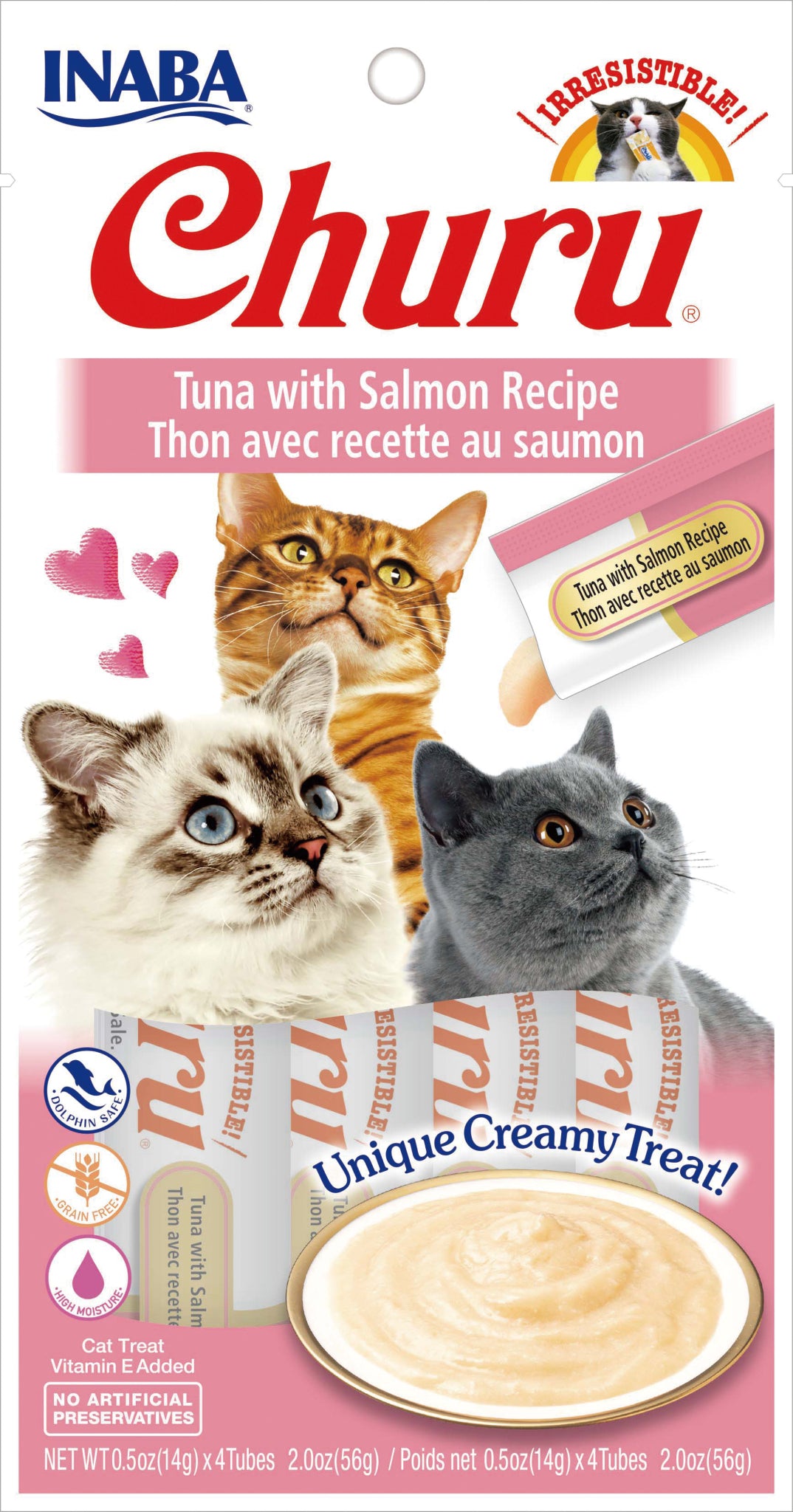 Inaba Churu Tuna & Salmon Lickable Cat Treats, 2 oz. (4 Tubes)