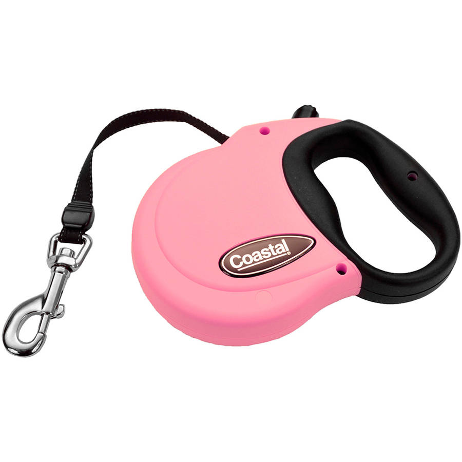 Coastal Power Walker Retractable Dog Leash Pink, XS