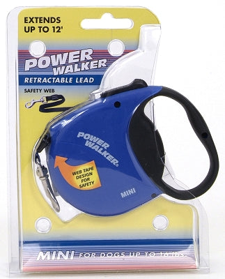 Coastal Power Walker Retractable Dog Leash Blue, XS