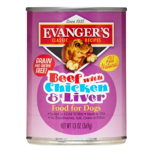 Evanger's Beef, Chicken & Liver Wet Dog Food, 12.5 oz.