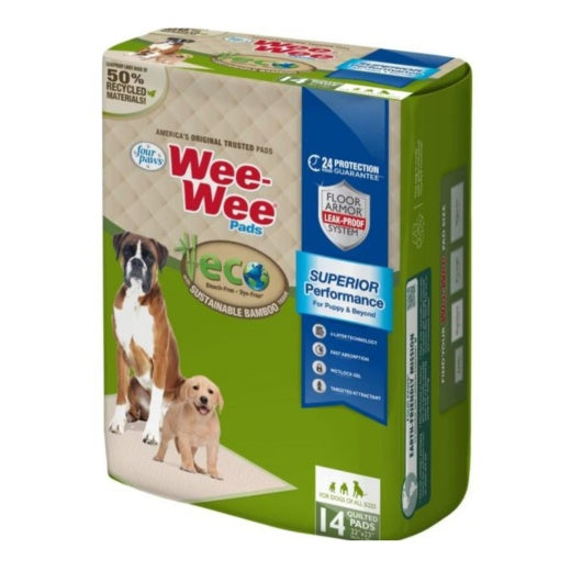 Four Paws Wee-Wee Superior Performance Eco Bamboo Dog Pee Pads, 22 x 23 in.