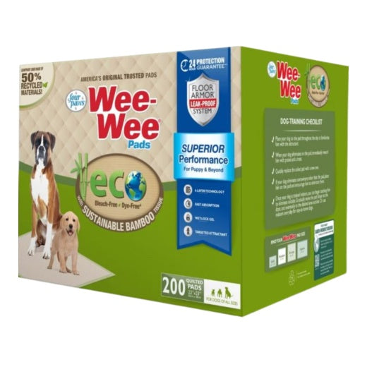 Four Paws Wee-Wee Superior Performance Eco Bamboo Dog Pee Pads, 22 x 23 in. (200 Count)