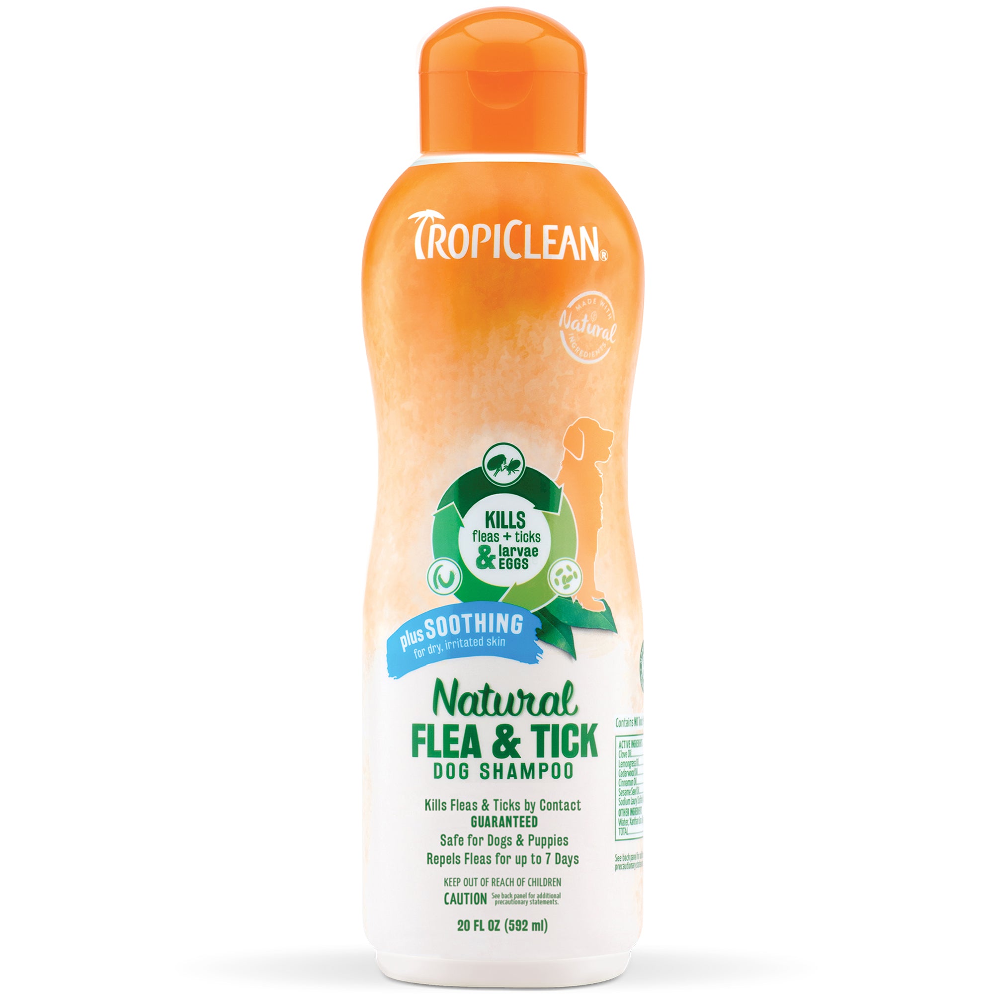 TropiClean Flea & Tick Soothing Shampoo for Dogs, 20 oz.