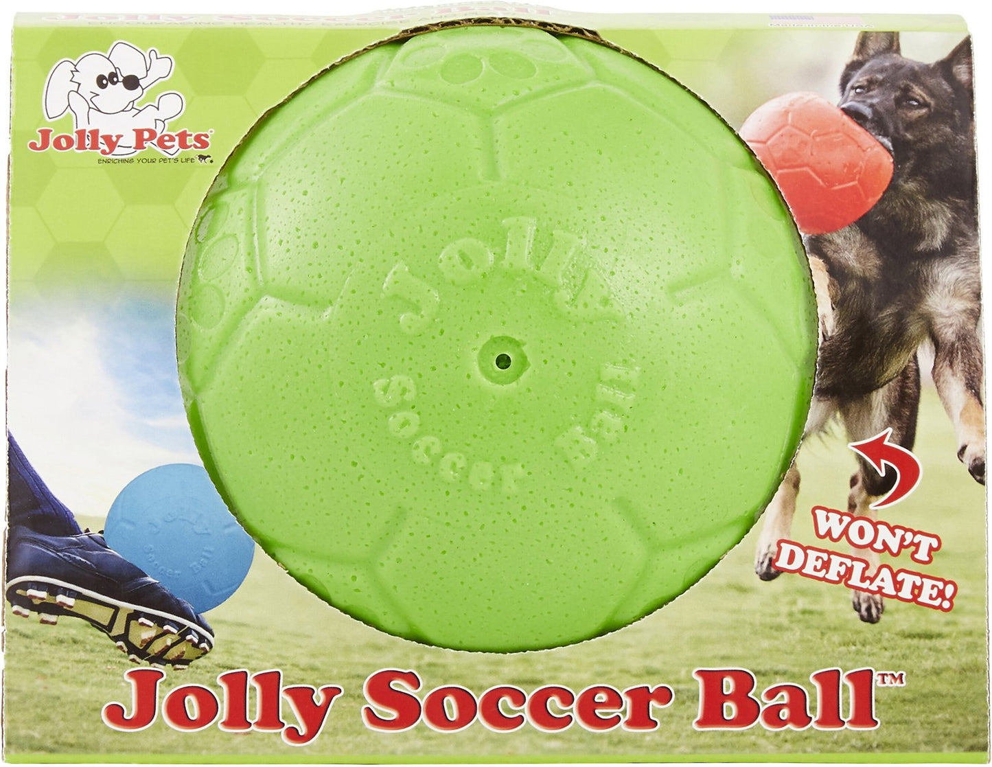 Jolly Pets Apple Scented Rubber Soccer Ball Dog Toy, 6 in.